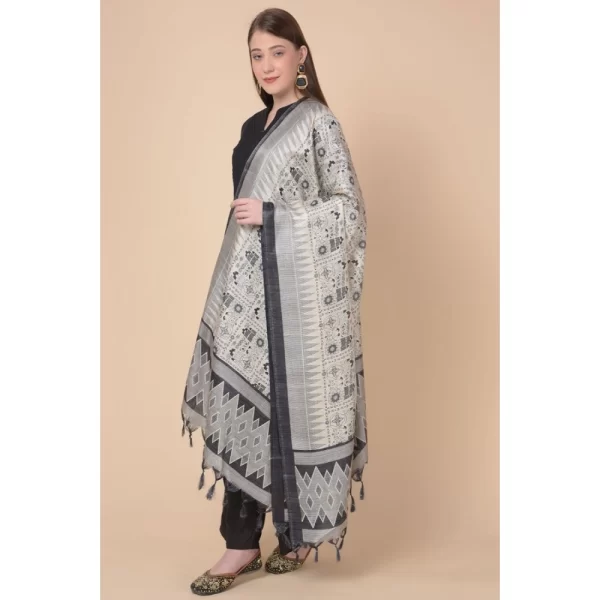 Generic Women's Art Silk Printed Dupatta (Multicolored, Length: 2.25 to 2.50 Mtr) - Image 2