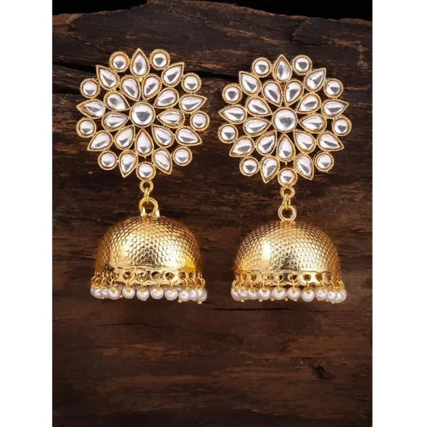 Generic Women's Rose Gold Plated Alloy Earrings (White) - Image 2