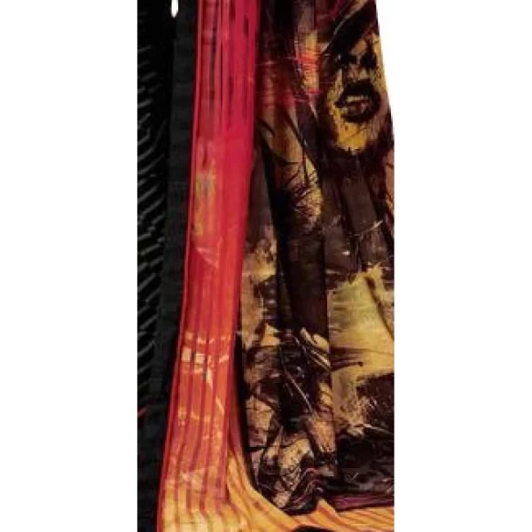 Generic Womens Georgette Digital Printed Saree (Multi, 6.25 Mtr) - Image 3