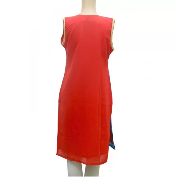 Generic Women's Synthetic Kurtis (Red, Blue, M) - Image 3