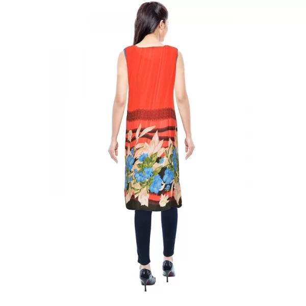 Generic Women's Synthetic Kurtis (Orange, L) - Image 3