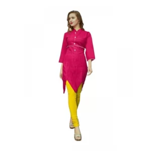 Generic Women's Cotton Kurtis (Dark Pink, XL)