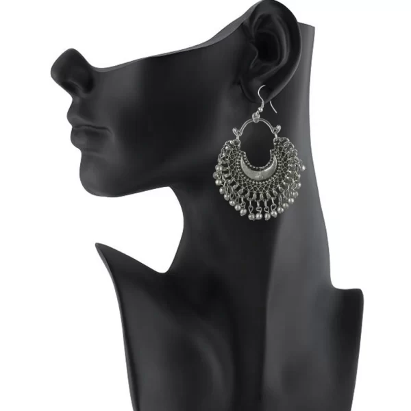 Generic Women's Alloy, silver Plated Hook Dangler Hanging Earrings-Silver - Image 2