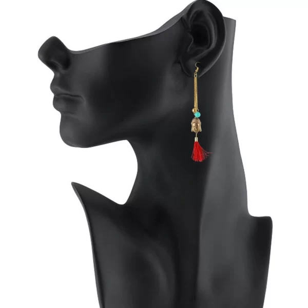 Generic Women's Gold Plated Hook Dangler Hanging Tassel Fashion Earrings-Gold - Image 2