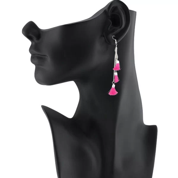 Generic Women's Alloy Hook Dangler Hanging Hanging Earrings-Silver - Image 2