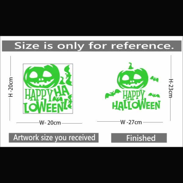 Generic Green Happy Halloween Radium Wall Sticker - Image 2
