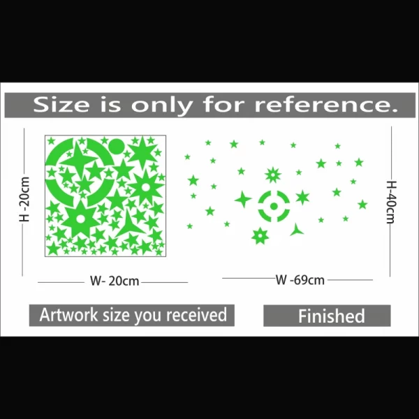 Generic Green Galaxy Of Stars With Moon Radium Wall Sticker - Image 2