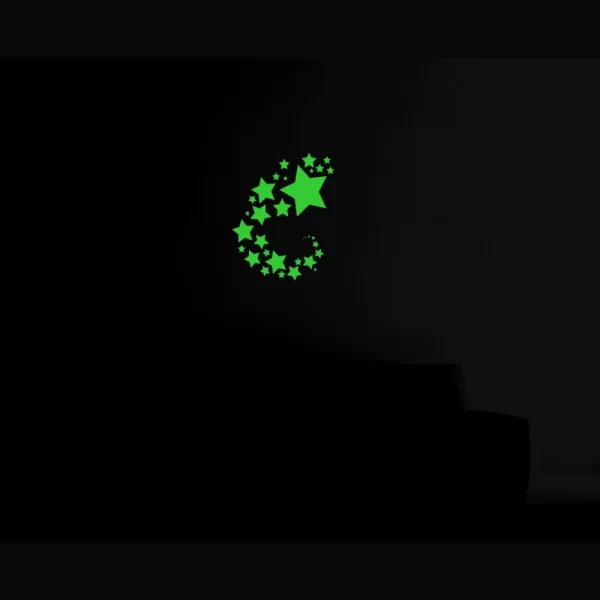 Generic Green Galaxy Of Stars With Moon Radium Wall Sticker - Image 4