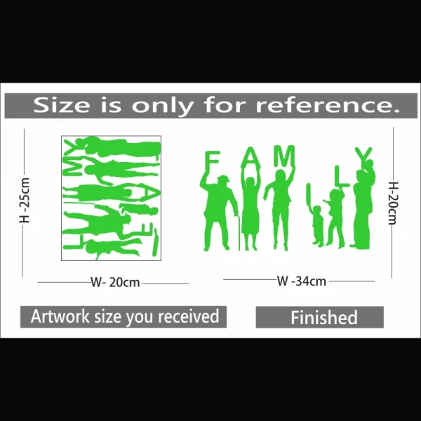 Generic Green Family Radium Wall Sticker - Image 2