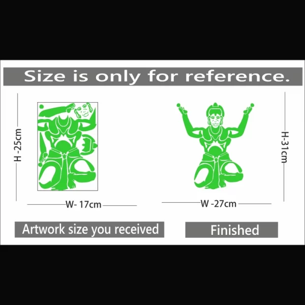 Generic Green Hanuman Ji Radium Wall Sticker - Image 2
