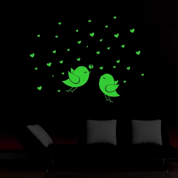 Generic Green Birds And Star Radium Wall Sticker - Image 4