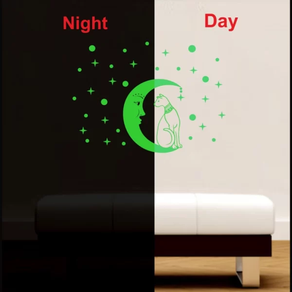 Generic Green Galaxy Of Stars With Moon Radium Night Glow Wall Sticker - Image 3