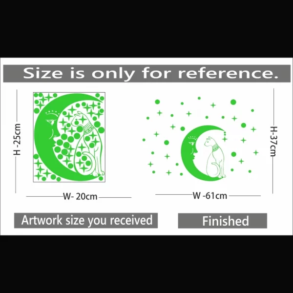 Generic Green Galaxy Of Stars With Moon Radium Night Glow Wall Sticker - Image 2