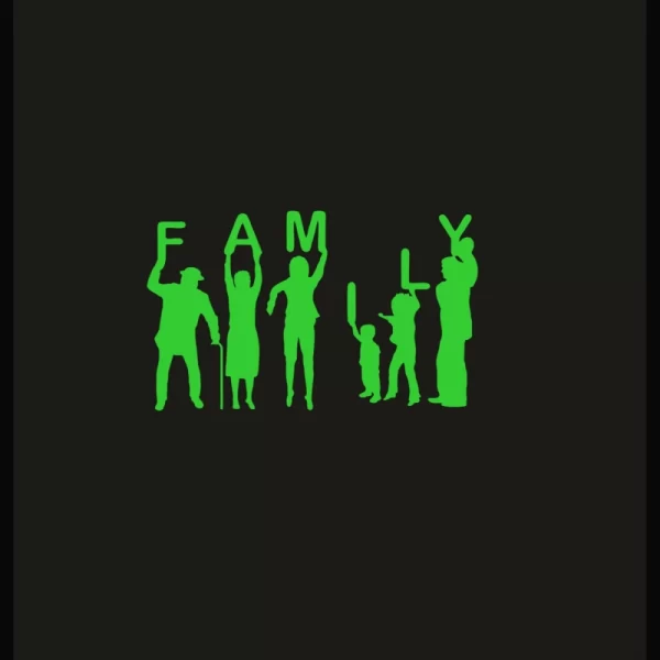 Generic Green Family Radium Wall Sticker