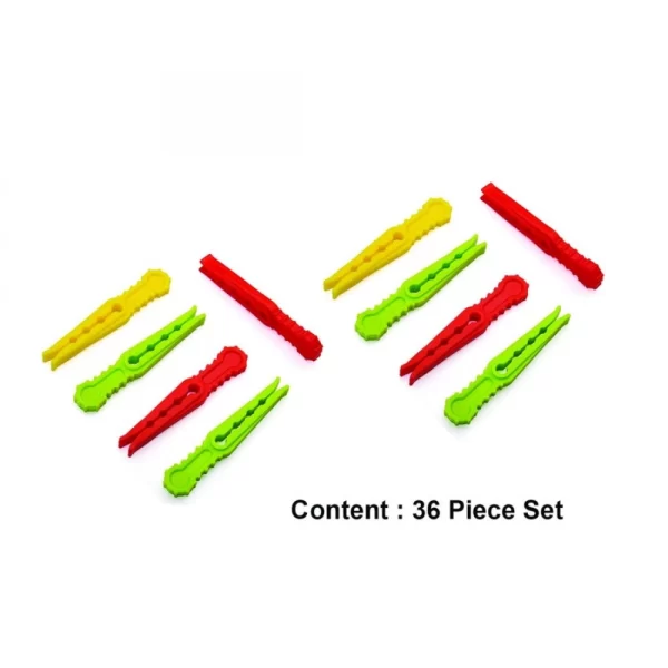 Generic Pack Of_3 Multipurpose Plastic Cloth Hanging Pegs Clips_36 Pcs (Color: Assorted) - Image 2