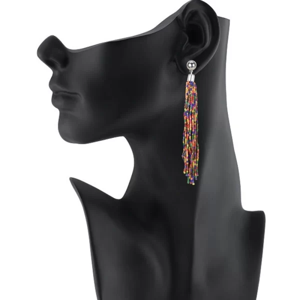 Generic Women's Alloy, Beads Hook Dangler Hanging Earring (Color: Multi Color) - Image 2