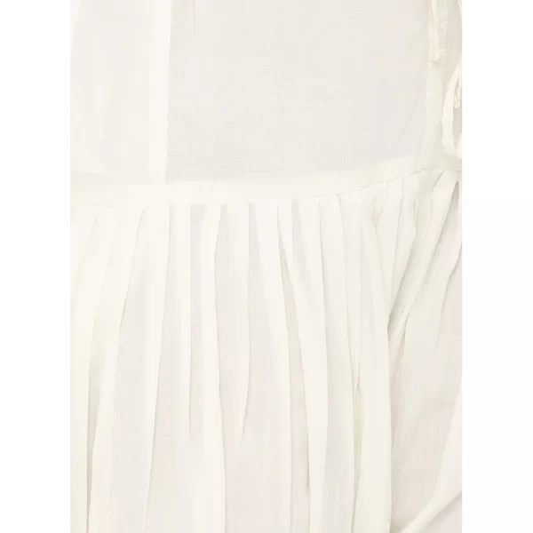 Generic Women's Cotton Solid Patiyala (Color:Half White) - Image 2