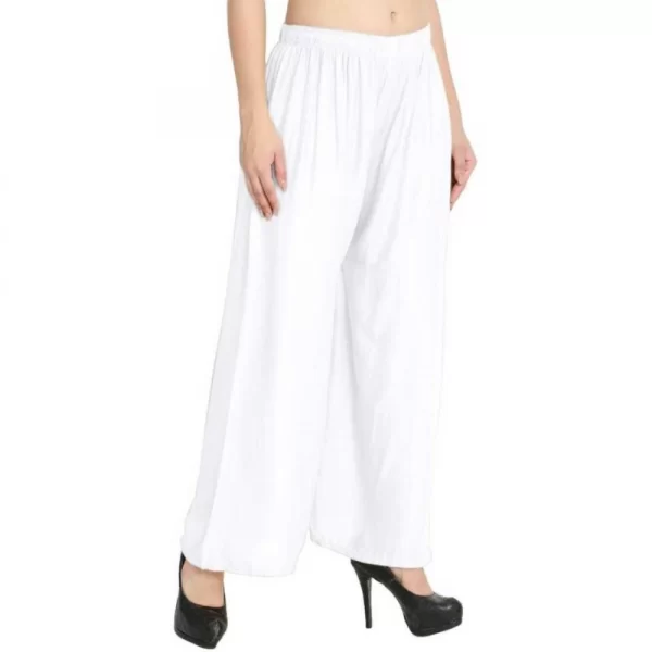 Generic Women's Rayon Palazzo (Color:White) - Image 4