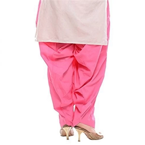 Generic Women's Cotton Solid Patiyala (Color:Baby Pink) - Image 2