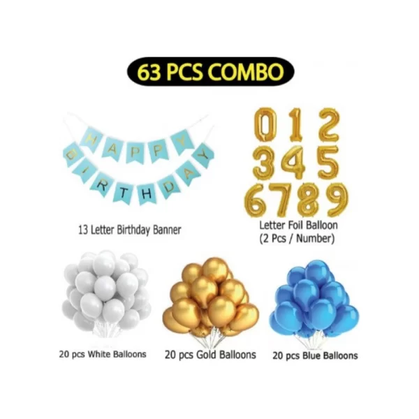 Generic 12Th Year Decoration Kit For Boy And Girl With Banner And Balloons (Blue) - Image 2