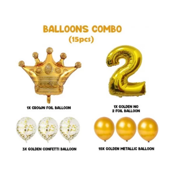 Generic 2Nd Birthday Decoration Items For Boys Or Girls (Golden) - Image 3