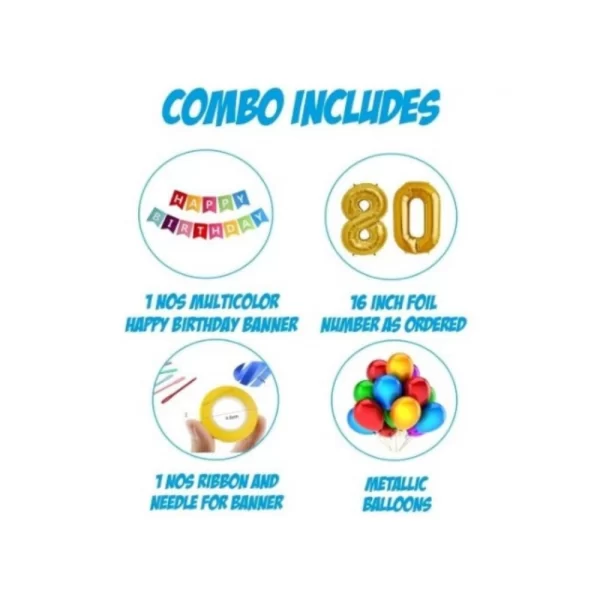 Generic 18Th Happy Birthday Decoration Combo With Multi Color Banner (Multicolor) - Image 2