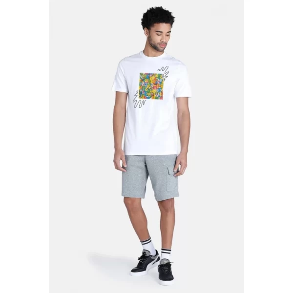Generic Men's Casual Half sleeve Printed Polyester Crew Neck T-shirt (White) - Image 2