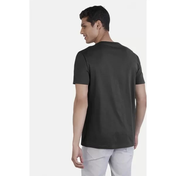 Generic Men's Casual Half sleeve Printed Cotton Crew Neck T-shirt (Black) - Image 2