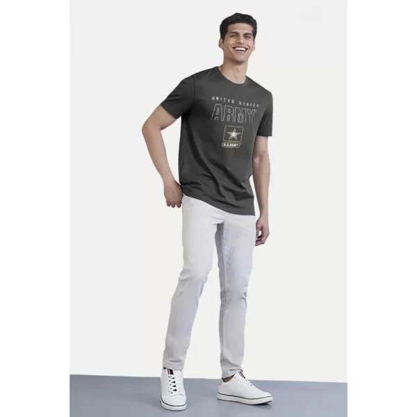 Generic Men's Casual Half sleeve Printed Cotton Crew Neck T-shirt (Black) - Image 5