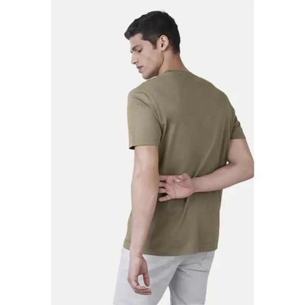 Generic Men's Casual Half sleeve Printed Cotton Crew Neck T-shirt (Green) - Image 2