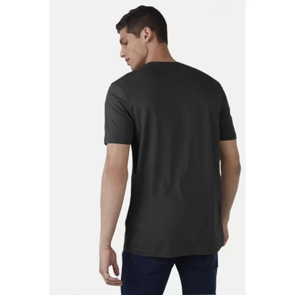 Generic Men's Casual Half sleeve Printed Cotton Crew Neck T-shirt (Black) - Image 2