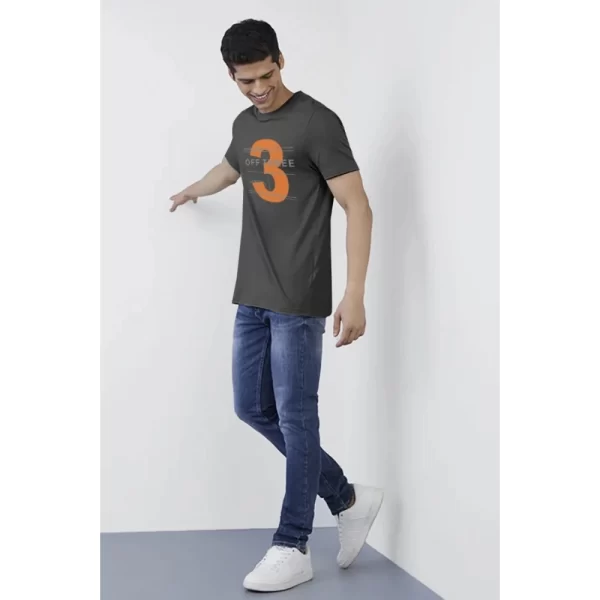 Generic Men's Casual Half sleeve Printed Cotton Crew Neck T-shirt (Black) - Image 3