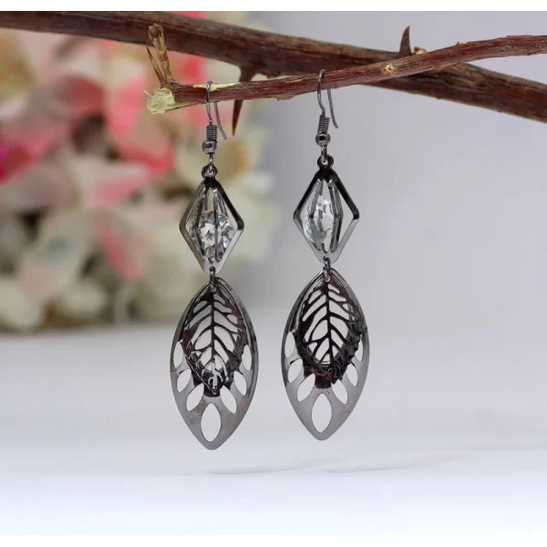 Generic Women's Black Color Antique Earrings Combo Of 6 Pairs - Image 2