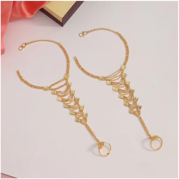 Generic Women's Gold Plated Hathphool Adjustable Chain - Image 3