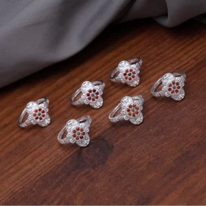 Generic Women's Multi Color Assorted Design Adjustable Toe Rings Combo Of 2 Pairs