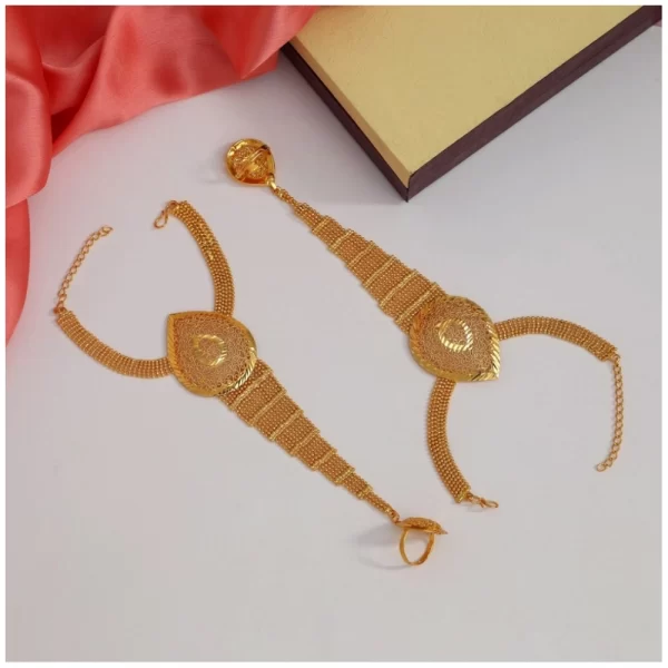 Generic Women's Gold Plated Hathphool Adjustable Chain - Image 3