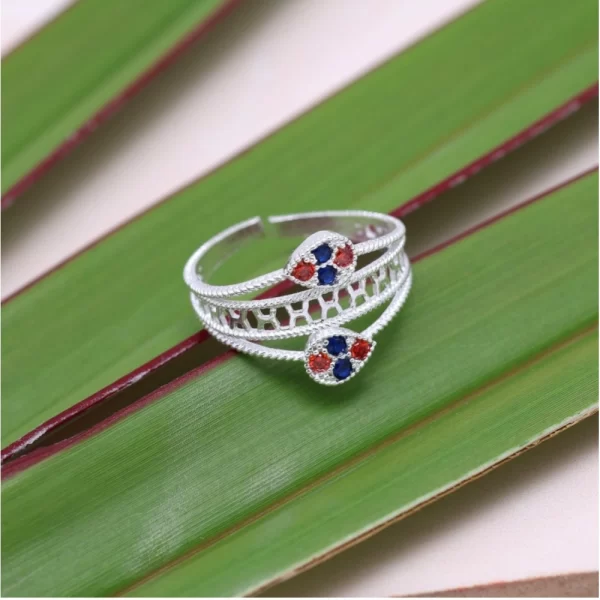 Generic Women's Multi Color Assorted Design Adjustable Toe Rings Combo Of 3 Pairs - Image 2