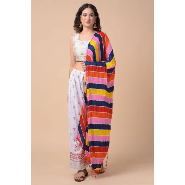 Generic Women's Chanderi Printed Dupatta (Multicolor, Length: 2.25 to 2.50 Mtr) - Image 4