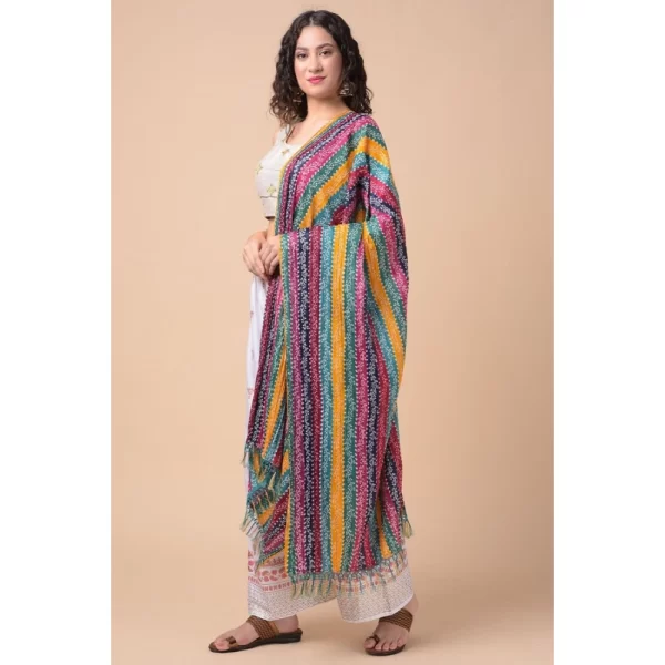 Generic Women's Chanderi Printed Dupatta (Multicolor, Length: 2.25 to 2.50 Mtr) - Image 4