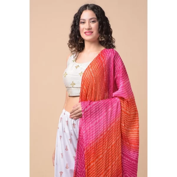 Generic Women's Chanderi Printed Dupatta (Multicolor, Length: 2.25 to 2.50 Mtr) - Image 2