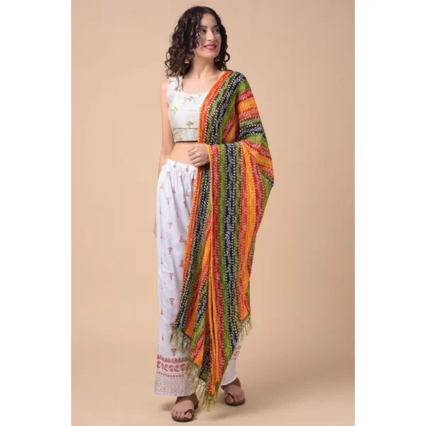 Generic Women's Chanderi Printed Dupatta (Multicolor, Length: 2.25 to 2.50 Mtr) - Image 4