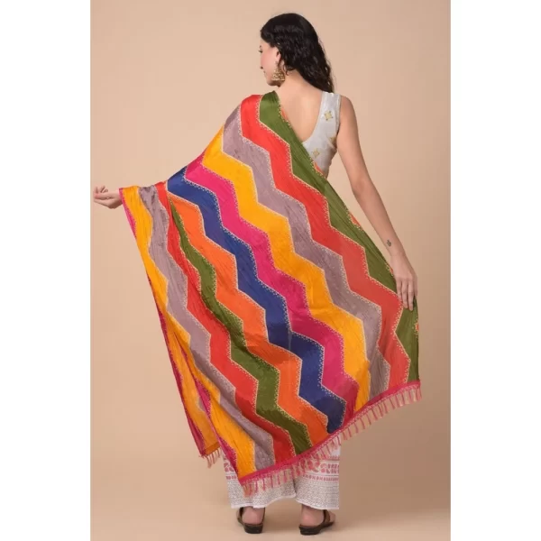 Generic Women's Chanderi Printed Dupatta (Multicolor, Length: 2.25 to 2.50 Mtr) - Image 5