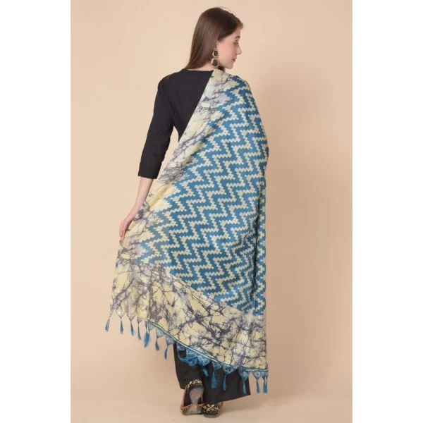 Generic Women's Art Silk Printed Dupatta (Blue, Length: 2.25 to 2.50 Mtr) - Image 5