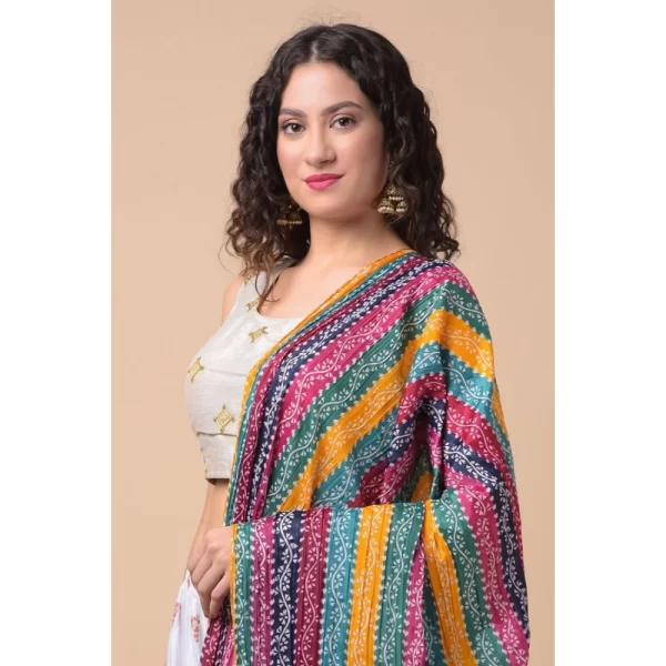 Generic Women's Chanderi Printed Dupatta (Multicolor, Length: 2.25 to 2.50 Mtr) - Image 3