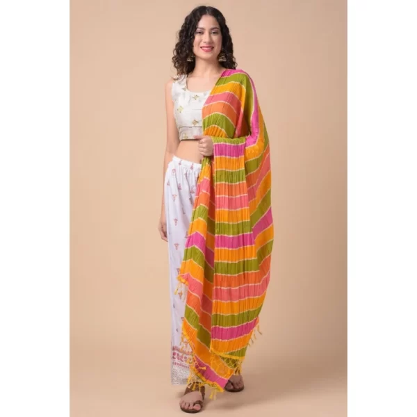 Generic Women's Chanderi Printed Dupatta (Multicolor, Length: 2.25 to 2.50 Mtr) - Image 4