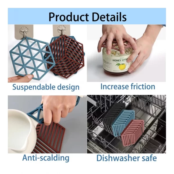 Generic Pack Of_3 Silicone Table Mats Heat Resistant (Assorted) - Image 5