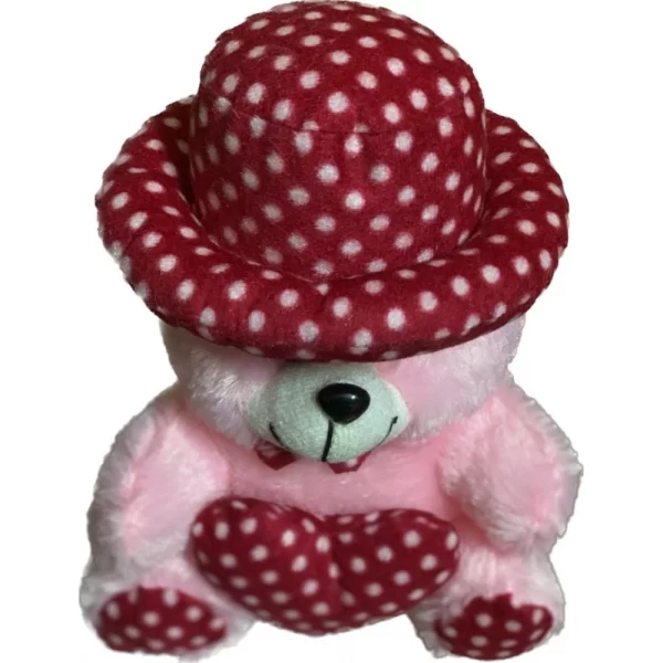 Generic Cap Teddy Bear with Heart (Pink) - Image 2