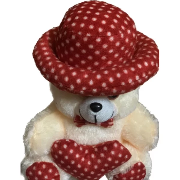 Generic Cap Teddy Bear with Heart (Cream) - Image 2