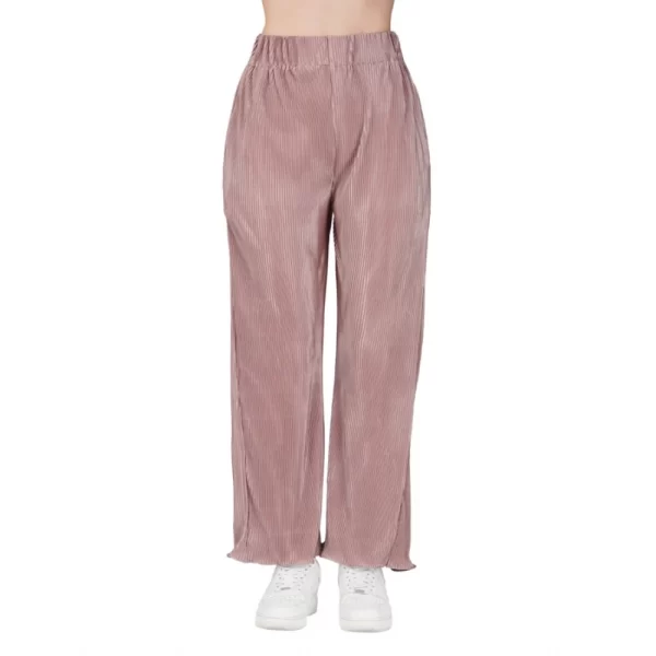 Generic Women's Casual Cotton Blend Striped Bottomwear (Pink) - Image 3