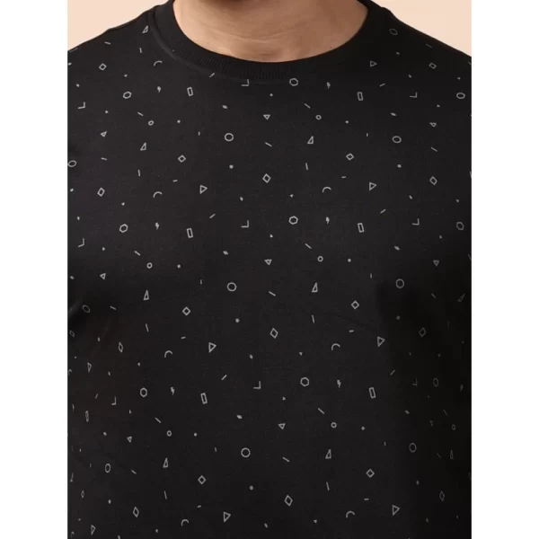 Generic Men's Casual Cotton Printed Round Neck Full Sleeve Sweat T-Shirt (Black) - Image 6